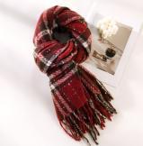 Retro plaid Japanese and Korean atmosphere plaid scarf women's plaid series contrasting color warm shawl student scarf