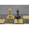Staunton Inspired Brass Metal Luxury Chess Pieces  Board Set 30.48 Cm Gold, Black