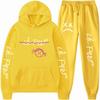 Mens Streetwear Hooded Sweatshirt Pants Set Casual Outfit Trendy Urban Style