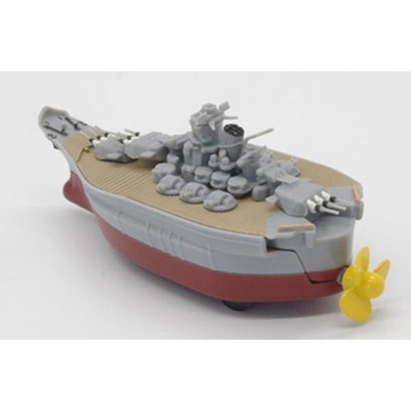 KOKUSAI BOEKI Purupura Military Series Battleship Yamato Amphibious Pull-Back Toy Boat and Vehicle PP32001