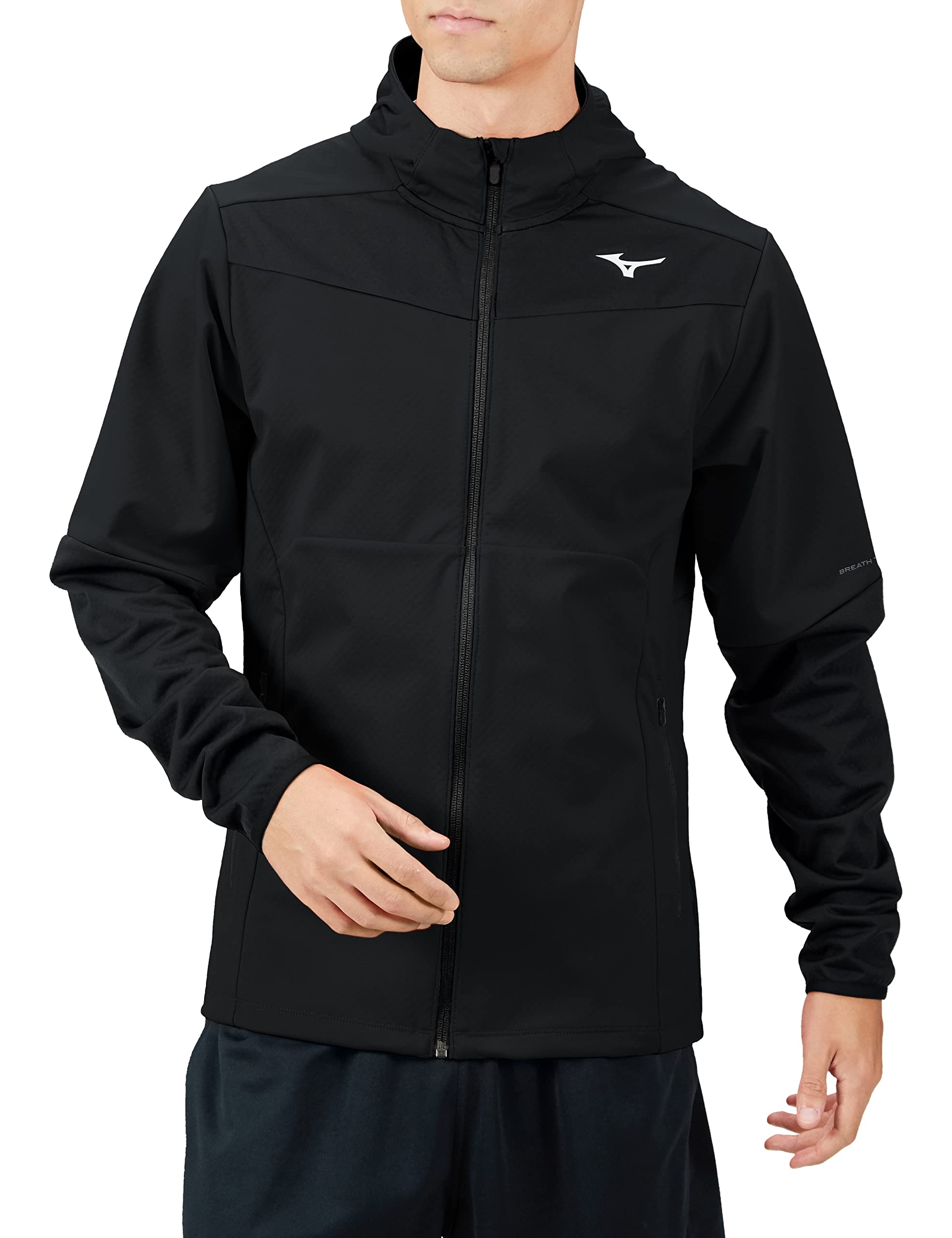 

Mizuno Thermal Charge Size for Running and Track Field Men s Jacket, Reflective, Black, XL, J2ME2570, & чёрный