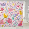 ManCute Frog Kids Shower Curtains,Lavender Flowers Butterfly Romantic Bathroom Curtains for Girls Boys Women,Cartoon Animals