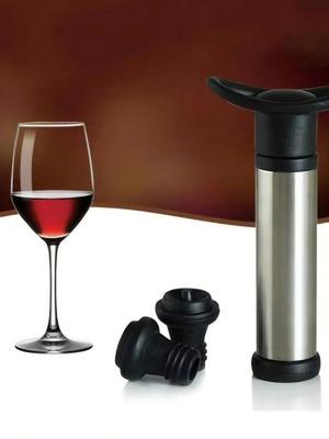 Bouchon à vin avec pompe à vide, accessoires de bar, aérateur à sas, bouchon de bouteille en caoutchouc noir, garde le vin frais, économiseur d'étanchéité