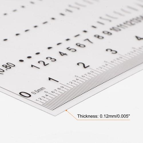 uxcell High-Precision SEC Size Estimation Chart, 10cm 0.2mm Transparency Defect Detection Film Ruler for Diameter, Area, and Line Width Defect Measure