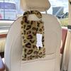 Leopard print car tissue box plush hanging car seat tissue box cute car interior decoration tissue hanging bag
