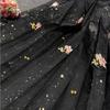 Printing Silk Chiffon Fabric Koi Carp Embroidery Fabric Tulle Handmade DIY Chinese Ancient Hanfu Stage Dance Dress Wedding Decor