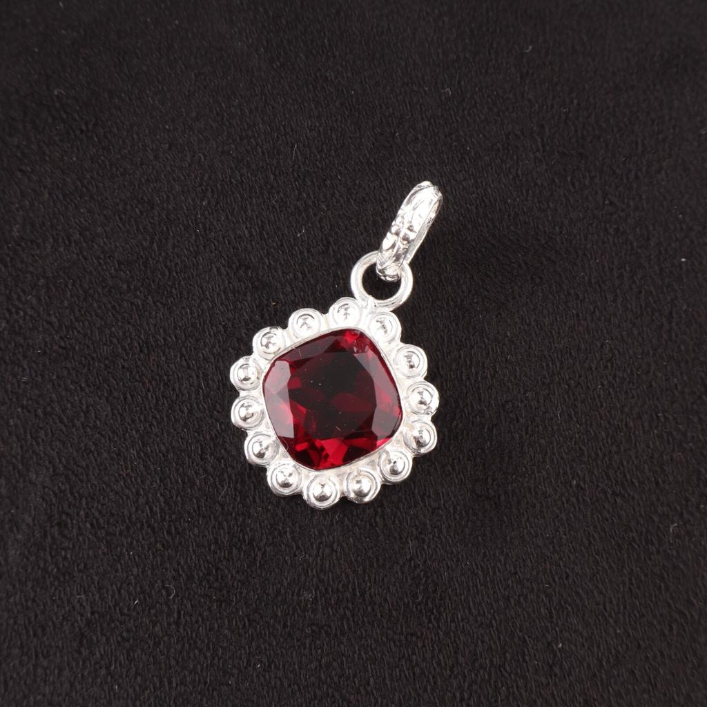 Rubelita Rosa Natural Regalo de Compromiso Étnico Único Nuevo Colgante Plata de Ley PP-34-11