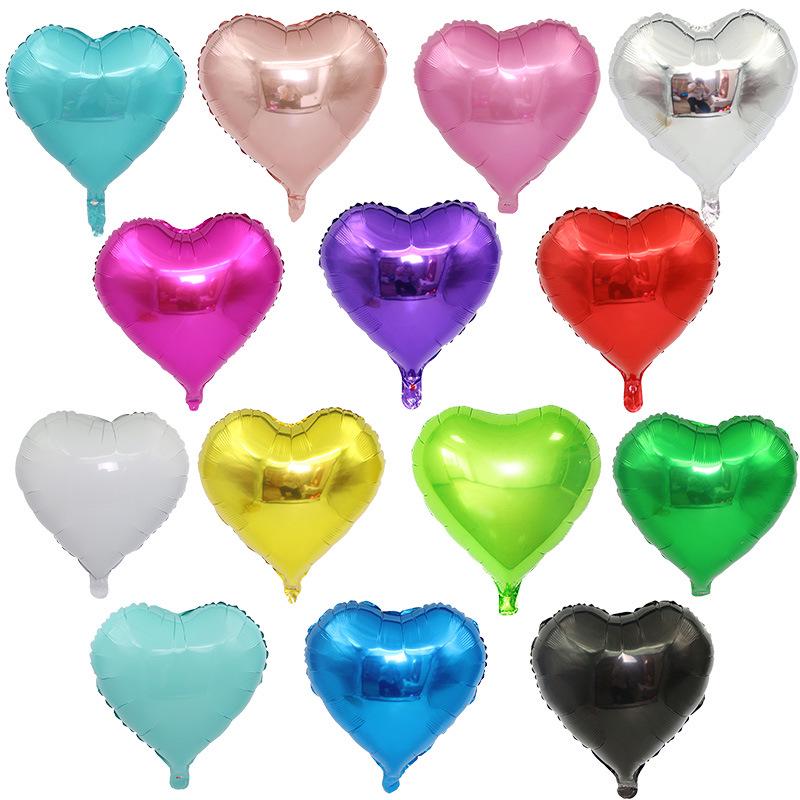 18-inch Heart-shaped Love Aluminum Film Balloons for Wedding and Party Decorations