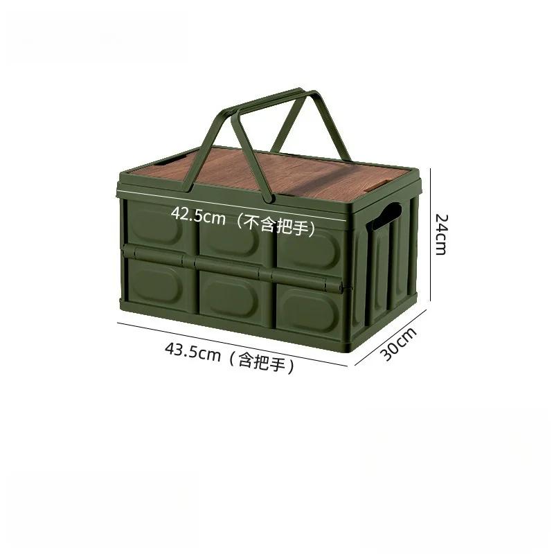 Collapsible Storage Bin With Handle Large Capacity Portable Storage Container Stackable Multifunctional Outdoor Camping Items