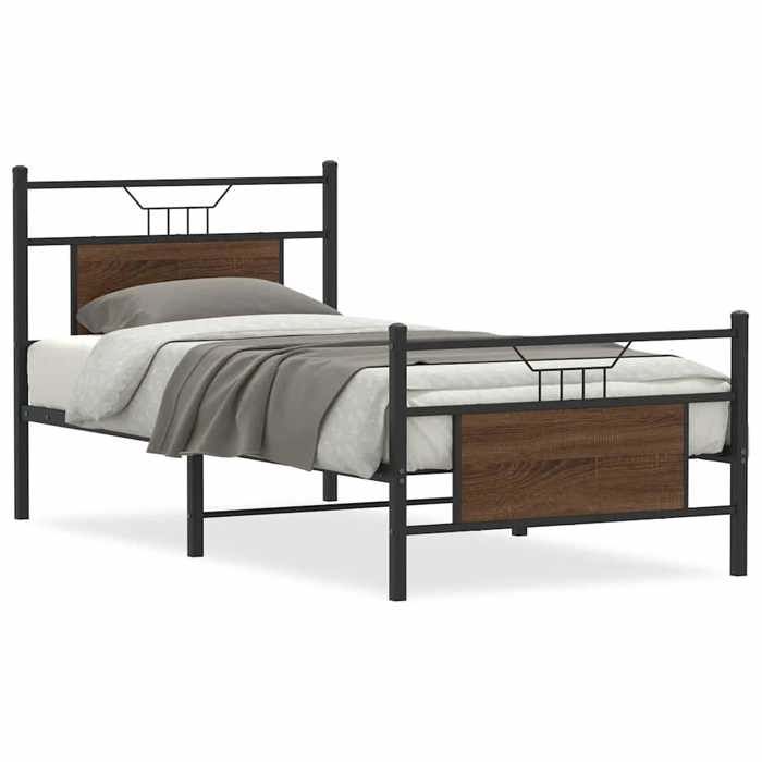 VidaXL Bed Frames Without Mattress Brown Oak 90x200cm Engineered Wood 4106852