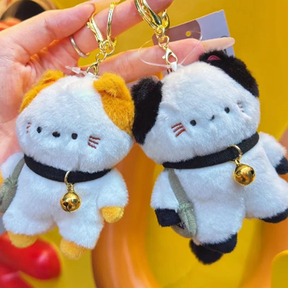 Travel Kitten Cat Plush Keyring Scarf Plush Cat Doll Keychain Plush Cat Bag Pendant  Couple Gift