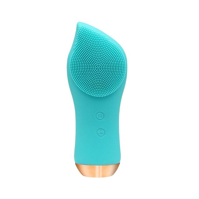 Silicone Electric Facial Cleansing Brush With Heat Rechargeable Vibration Face Cleaner Deep Cleaning Pores Face Skin Care Tools