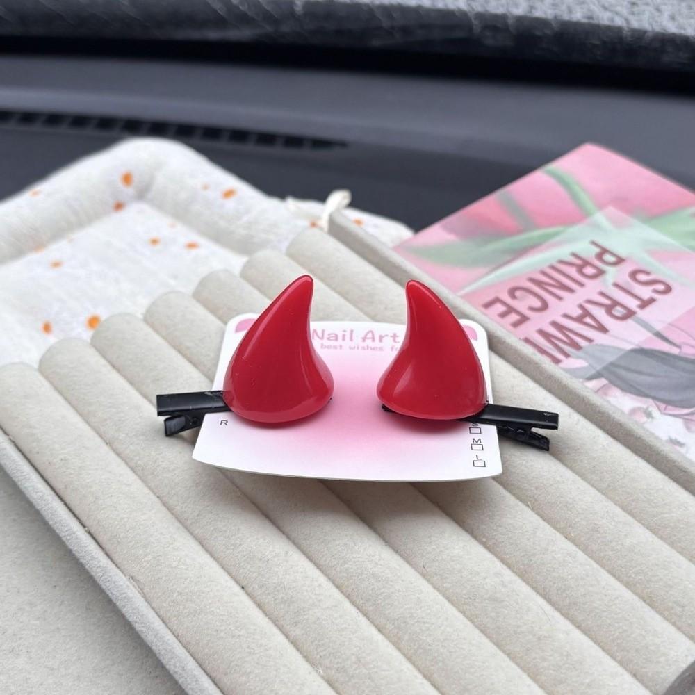 2Pcs Solid Color Devil Horn Hair Clips OX Horn Shape Duckbill Hair Clips New Hair Barrettes Women