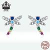 Everlove Dazzling Spider Stud Earrings In Sterling Silver with Colorful Zircon