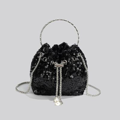 Designový kbelíkový taška přes jedno rameno Dámská Letní Nová Super Vlákno Módní Sequin Crossbody Taška Večerní Taška