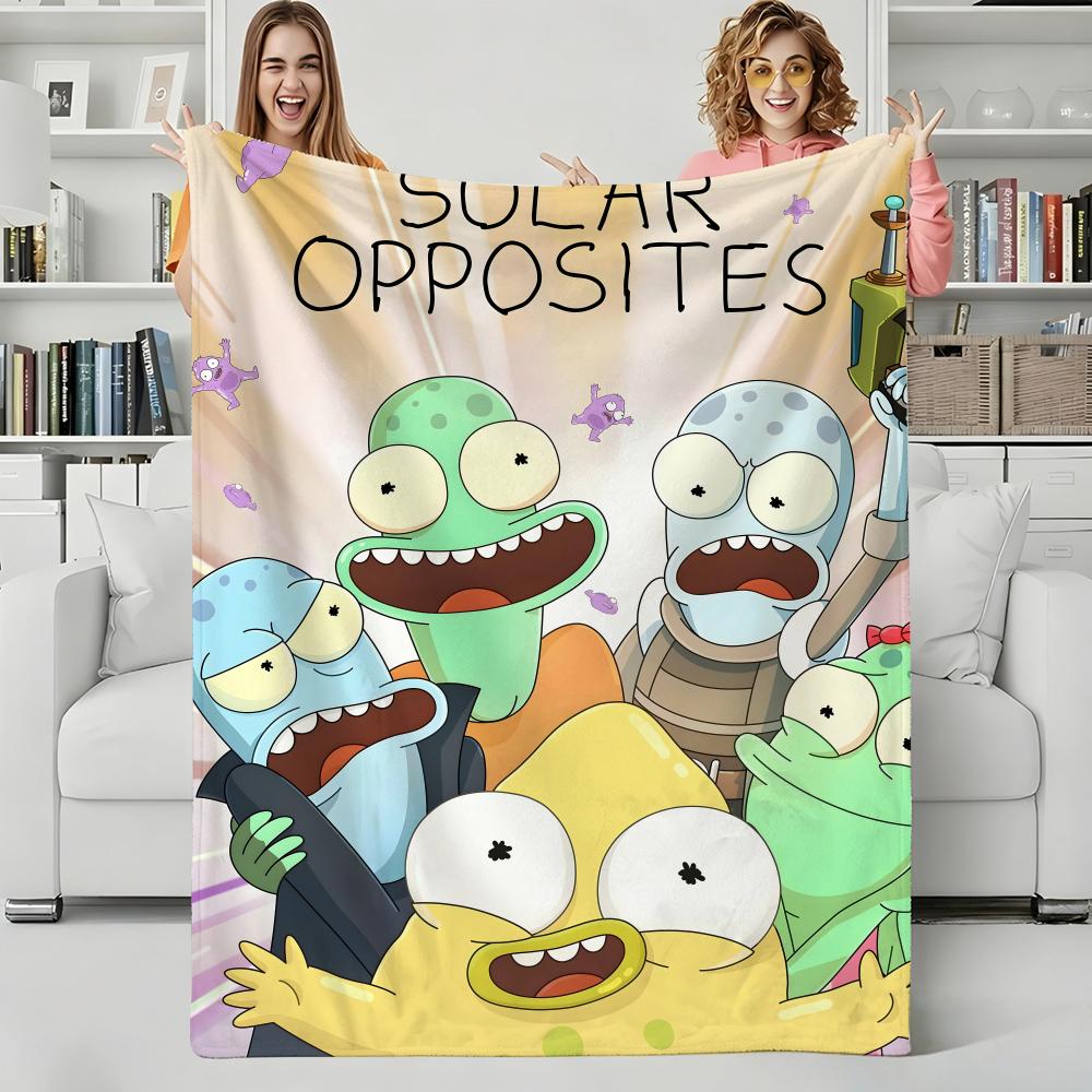 Animation S-Solar Opposites Throw Flannel Blanket Perfect for Sofa Office Bed Travel Sleep Read Relax Camping four season use 75x90cm