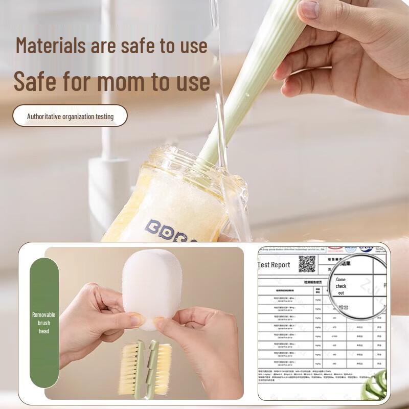 Huabeisen 5-in-1 Long Handle Sponge Bottle & Cup Cleaning Brush