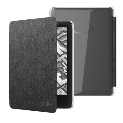 Clear Fabric Back Cover for Kindle Paperwhite 12th Generation and Kindle Colorsoft (Black)