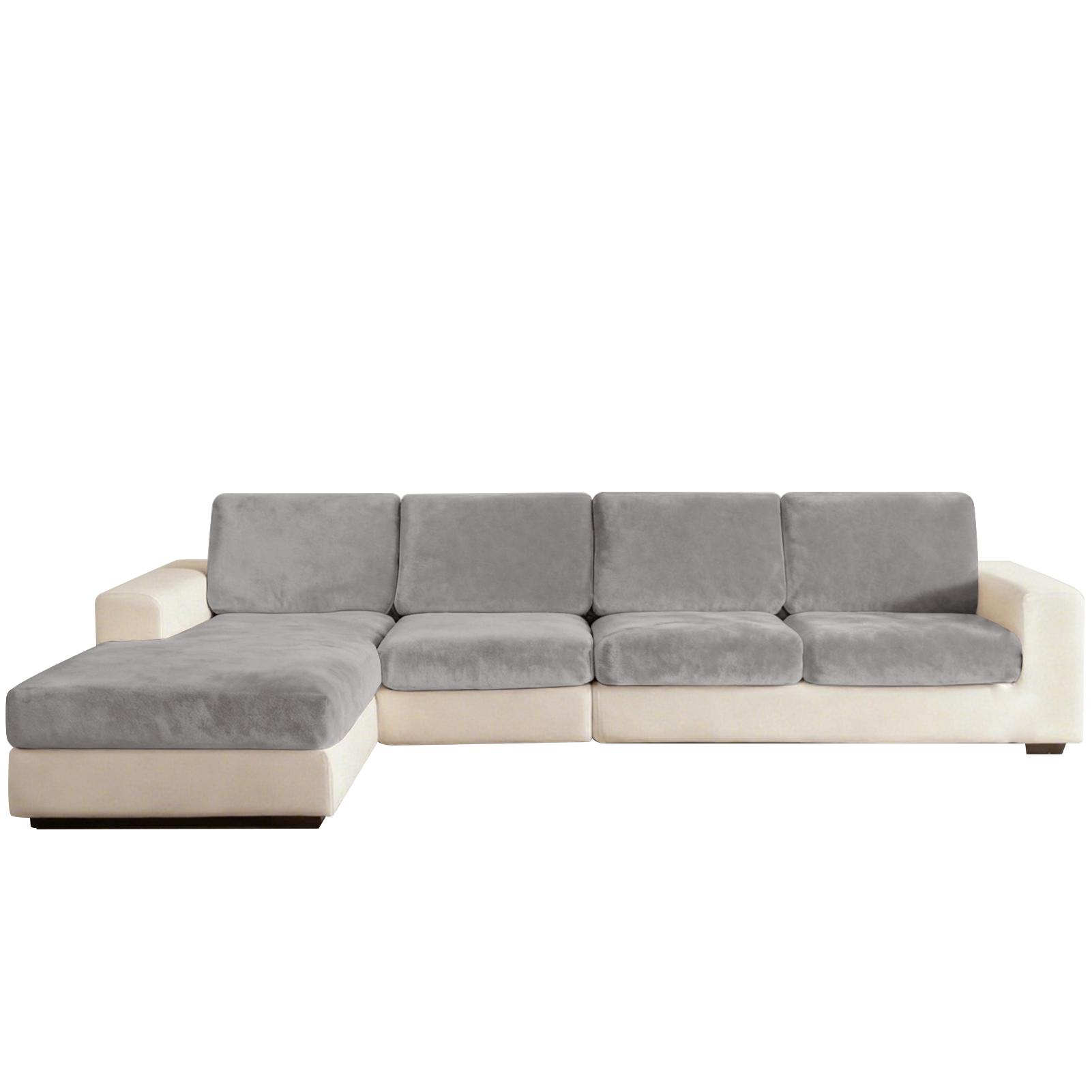 1pc Plush Sofa Seat Cushion Covers Anti-slip Elastic Slipcover for Bedroom Living Room Home Decor L Shaped Furniture Protector Small 50-65cm светло-серый 2760₽