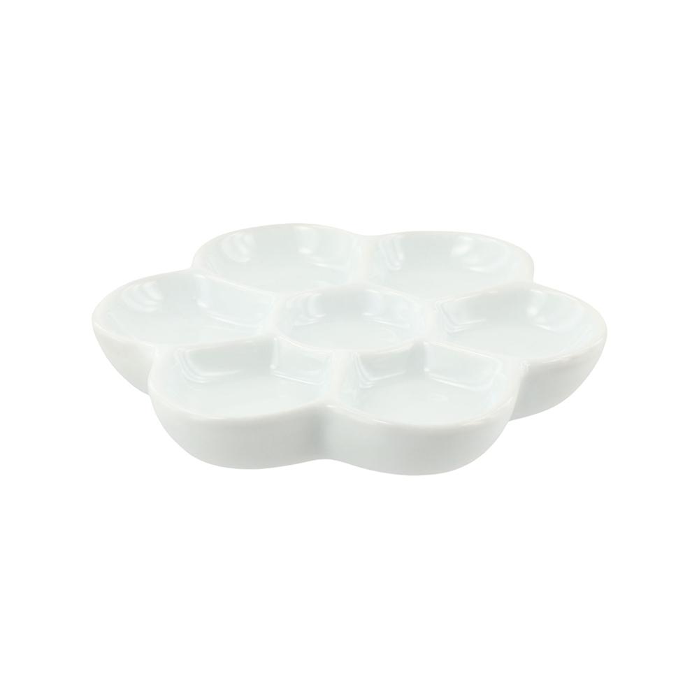 Porcelánová paleta 6/7 mřížek Keramická paleta na barvy Švestkový květ Paleta na barvy Podnos pro umělce