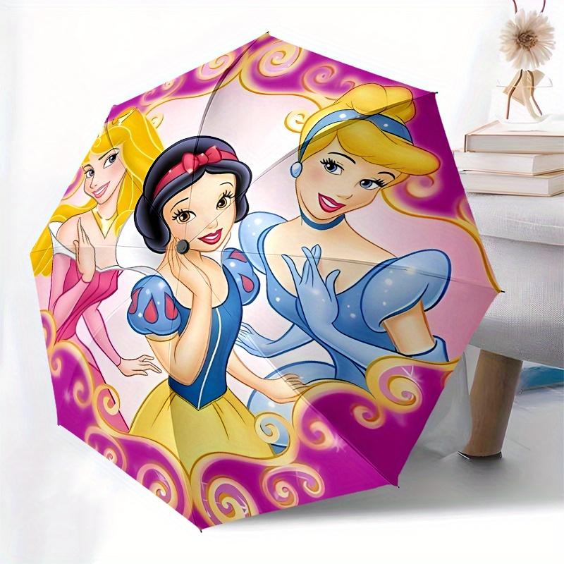 Disney Princess Aurora,Snow White,Cinderella Manual Opening and Closing Umbrella, 43-Rib Reinforced Folding Design, Lightweight