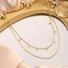 French Romantic Geometric Rhombus Pendant Double Layer Chain Necklace Titanium Steel Clavicle Women