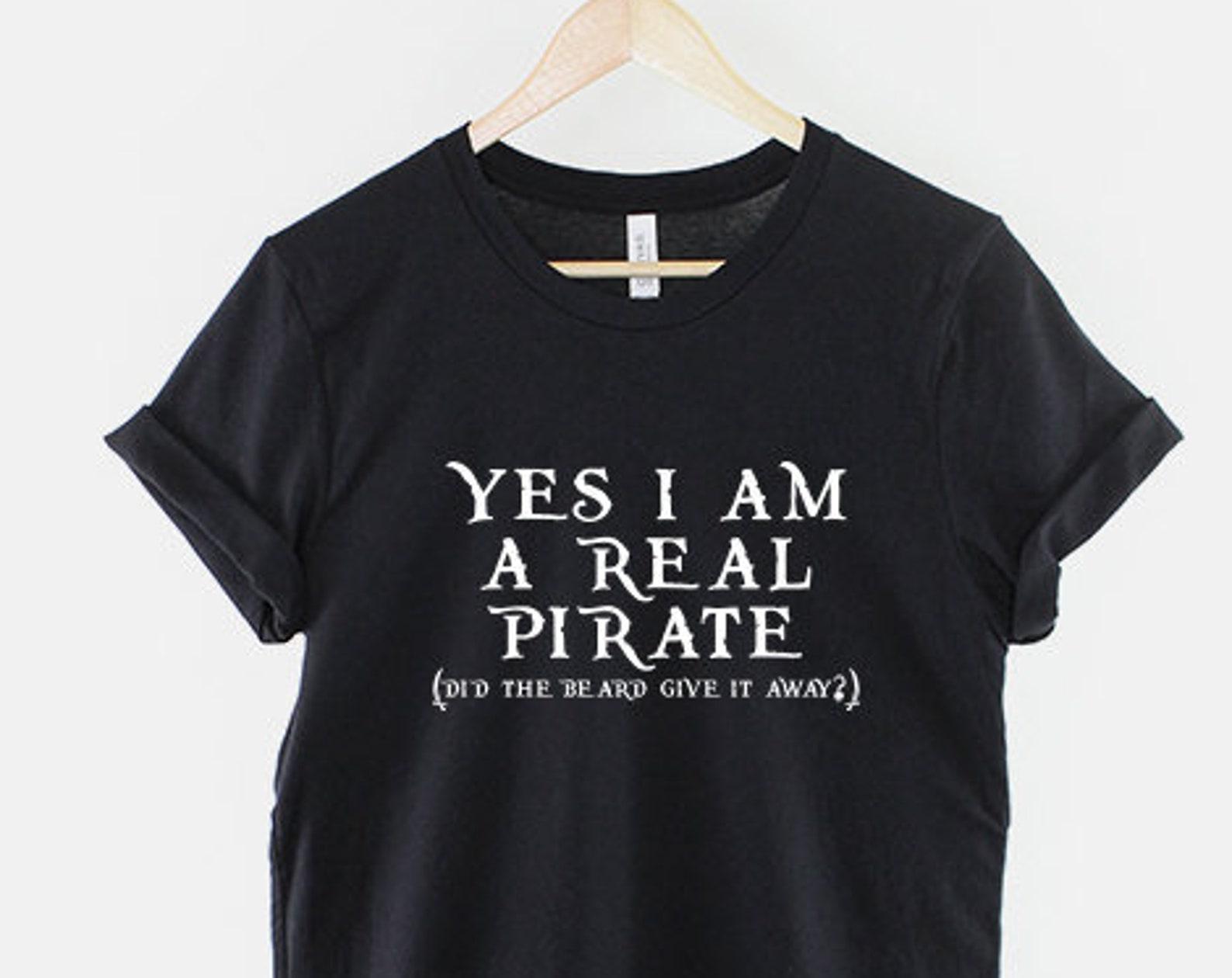 Pirate T-Shirt Bearded Design: Retro Pirate Graphic - Ring Spun Cotton, Soft Feel, Durable Print S