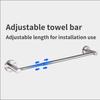 No Drill or Drill Retractable Towel Bar, 304 Stainless Steel Wall Mounted Towel Rack, Adjustable Hanging Drying Bar for Bathroom