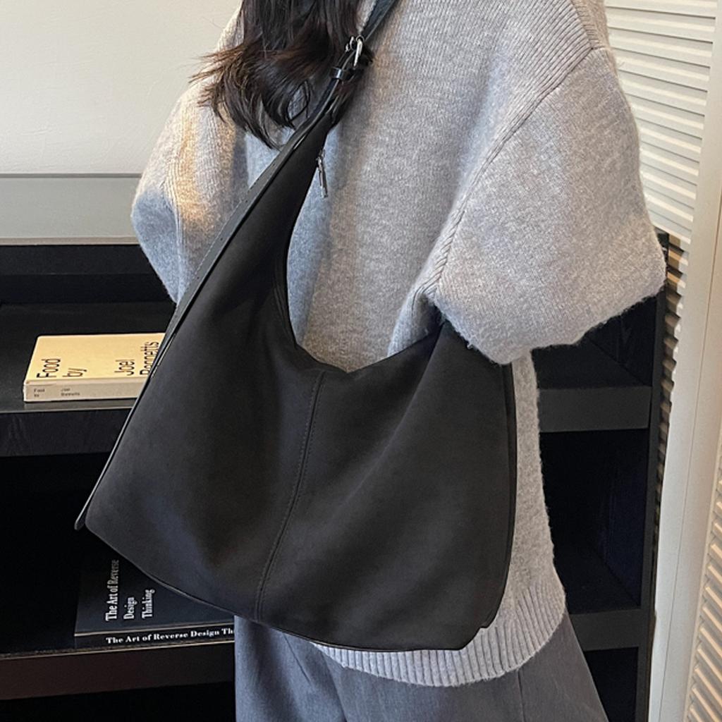 Simple Retro Bag Women's Large Capacity 2025 New Shoulder Bag College Student Class Bag Commuter Tote Bag