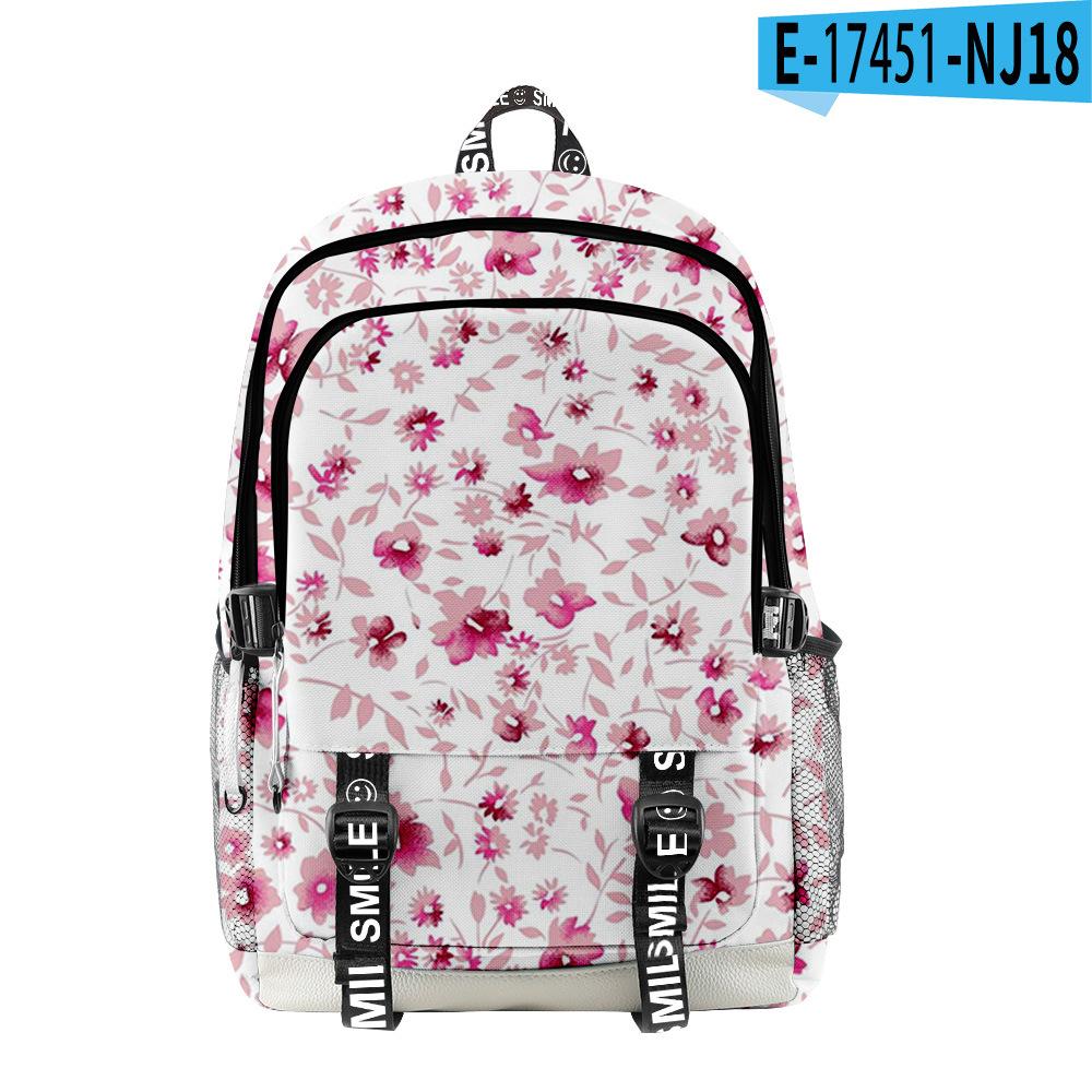 Classic Peculiar Beautiful Flowers Student School Bags Unisex 3D Print Oxford Waterproof Notebook Multifunction Travel Backpacks