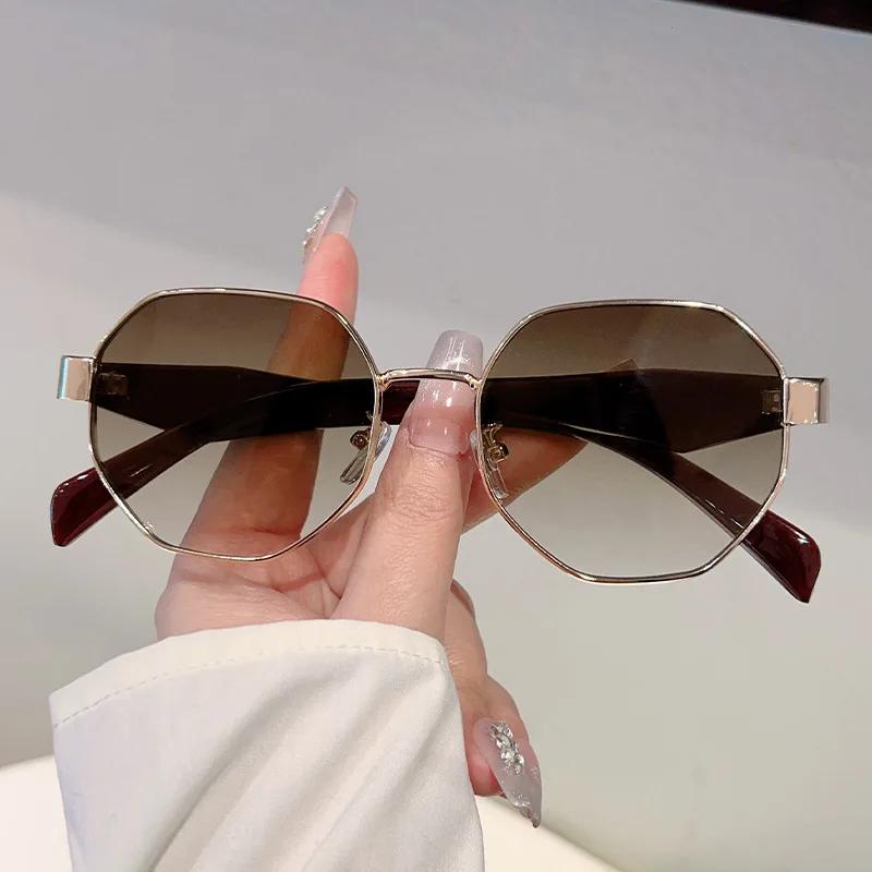Y2K Polygon Sunglasses ladies For Men Vintage Sun Glasses Luxury Designer Steampunk Popular Hip Hop Metal Eyeglasses