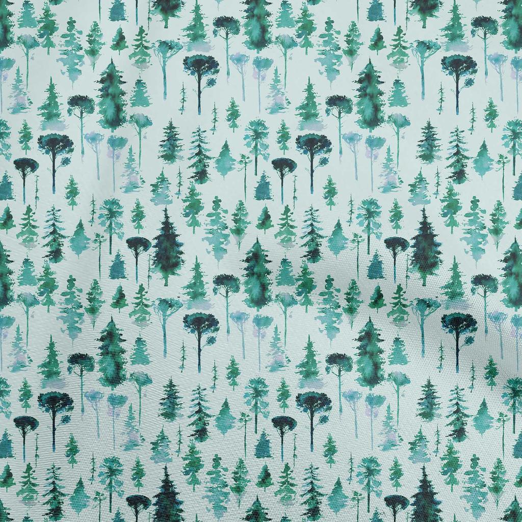 oneOone Cotton Flex Dark Green Fabric Tree Craft Projects Decor Fabric Printed By The Yard 40 Inch
