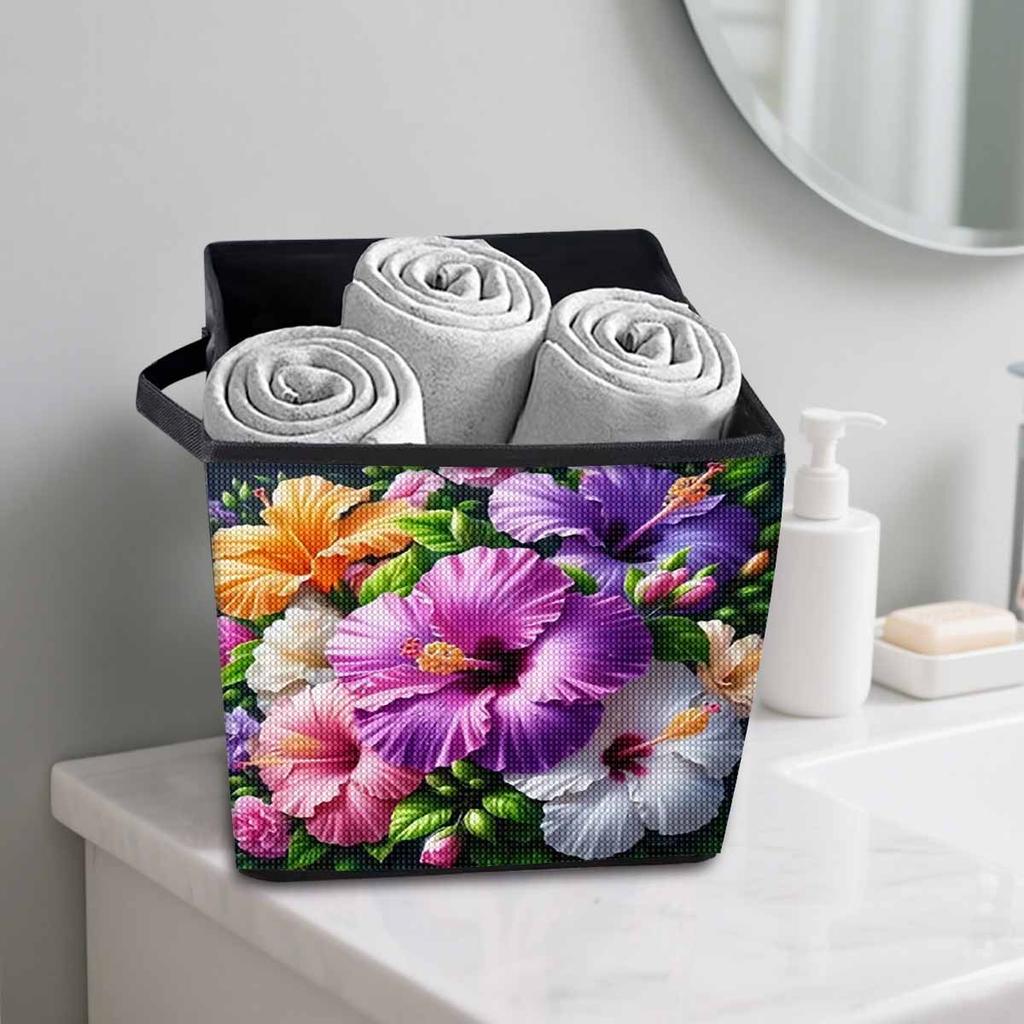 Bright Flowers 5D Diamond Painting Storage Basket Full Round Drill Mosaic Diamond Embroidery Cross Stitch Kits Home Decor Home Decor