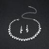 Modischer dreiteiliger Brautschmuck, elegantes Strass-Perlen-Ohrringe-Halsketten-Armband-Set 2