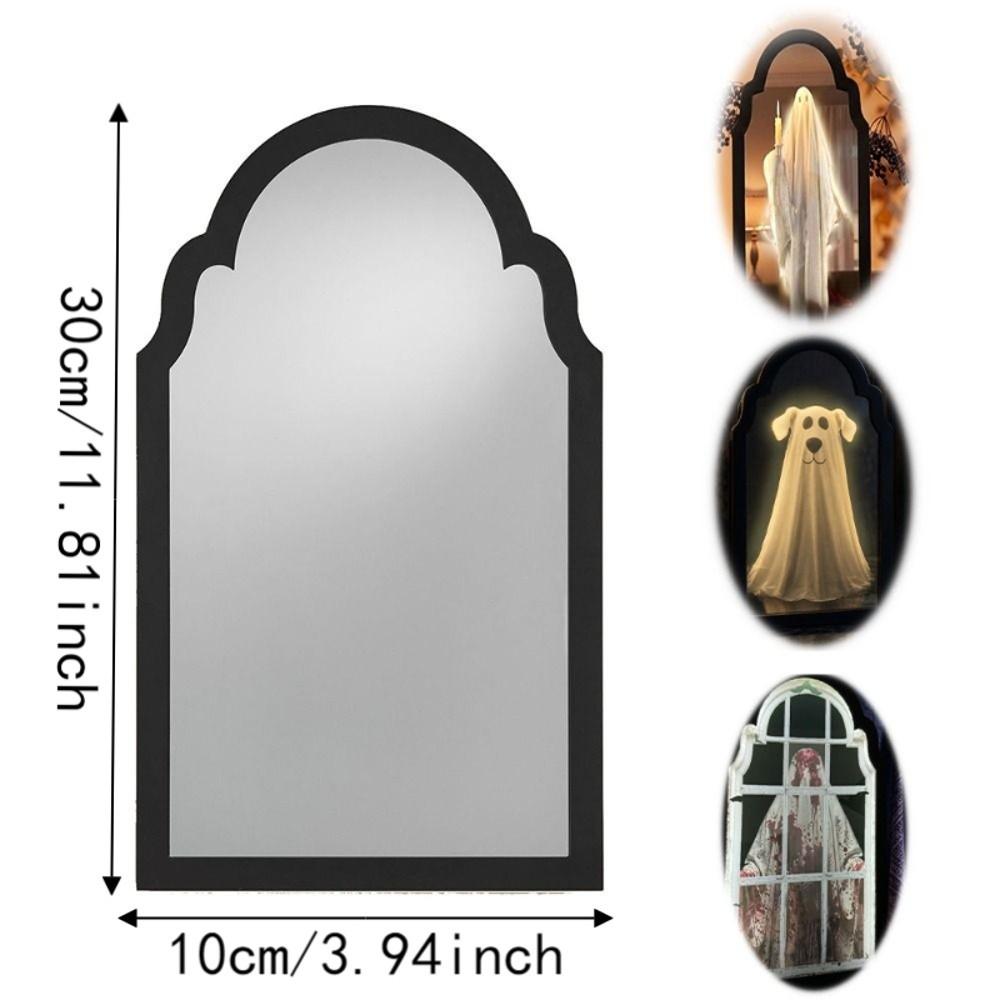 Glowing LED Mirror Decor Battery Operated Glowing Ghost Decor Halloween Wall Decor Haunted Mansion