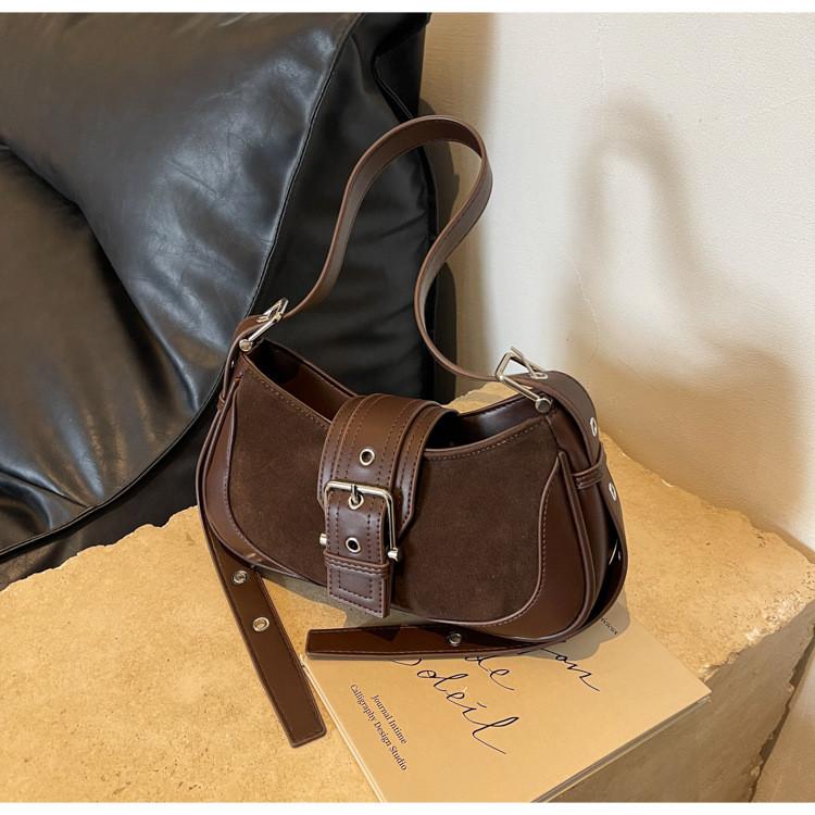IELGY Autumn Winter Retro Underarm Bag Shoulder Crossbody High-End Texture Fashion Underarm Small Square Bag