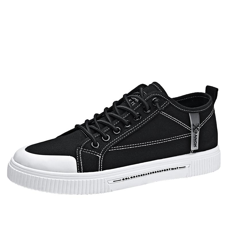 

Черные парусиновые туфли летние мужские туфли дышащие и удобные на толстой подошве повседневные спортивные туфли на плоской подошве модные 44