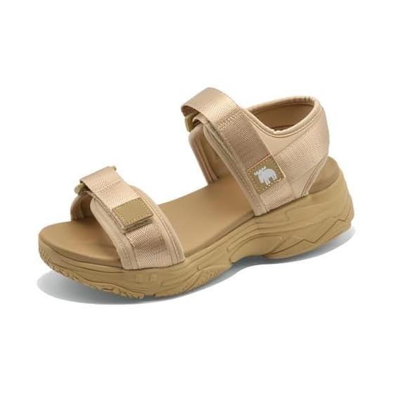 [Mozu] Women s Sandals, Thick Sole, Strap, Sports Sandals, Velcro, Sportsan 3013