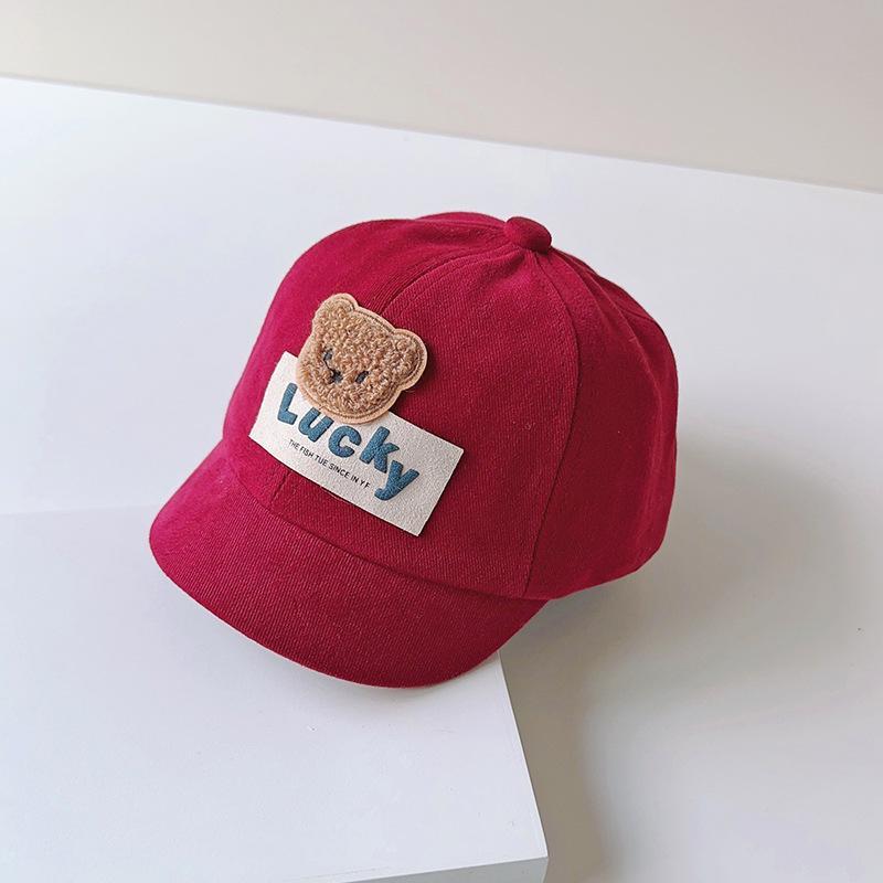 Cute Bear Baby Baseball Cap Solid Color Cartoon Infant Peaked Hat Summer Sunshade Kids Boy Girl Sun Hats