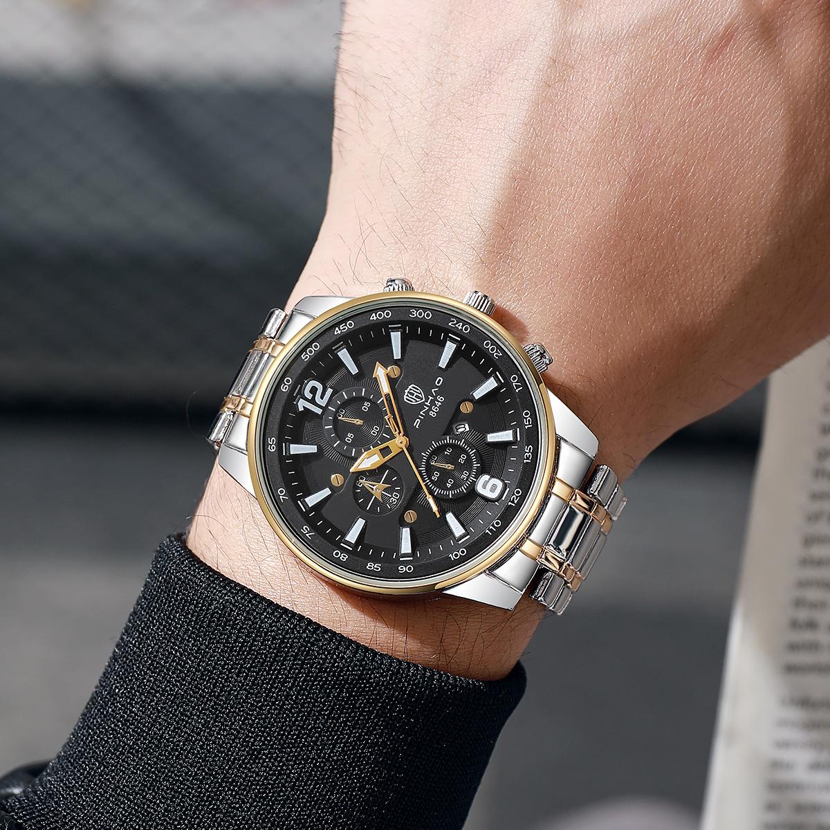 Men S Watch Men S Large Dial Quartz Watch Hip Hop Men S Non-Mechanical Watch Glass Quartz Watch золотой