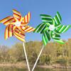 22Cm Six-Leaf Stripes Solid Color Small Plastic Hand-Held Windmills Garden Plant Flower Repellent Windmill Outdoor Decoration