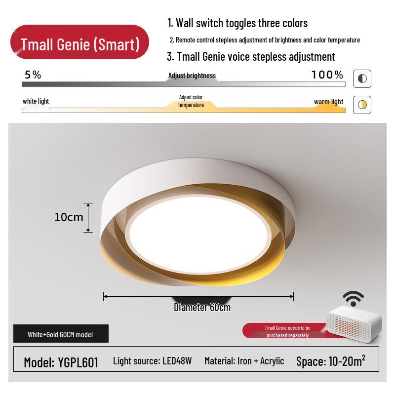 Modern Nordic LED Ceiling Light - Minimalist Round Design for Master Bedroom