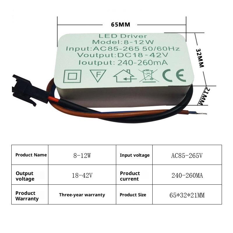 1Pcs 1-3W 3-5W 4-7W 8-12W 12-18W 18-24W Isolated LED Driver Power Supply Adjustable Constant Voltage 260mA Lighting Transformer