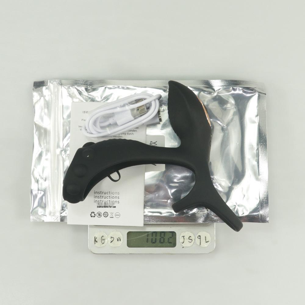 Three-pronged Silicone Vibrating Cock Ring with Wireless APP Remote Control