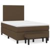 3136424 vidaXL Lit à sommier tapissier avec matelas Marron foncé 120x200 cm