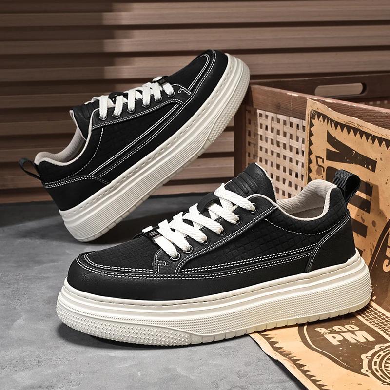 Mode Hochwertige Herren Low-Cut Freizeitschuhe Atmungsaktive Dicksohlige Herren Vulkanisierte Schuhe Trendige Allround-Trageschuhe für Herren