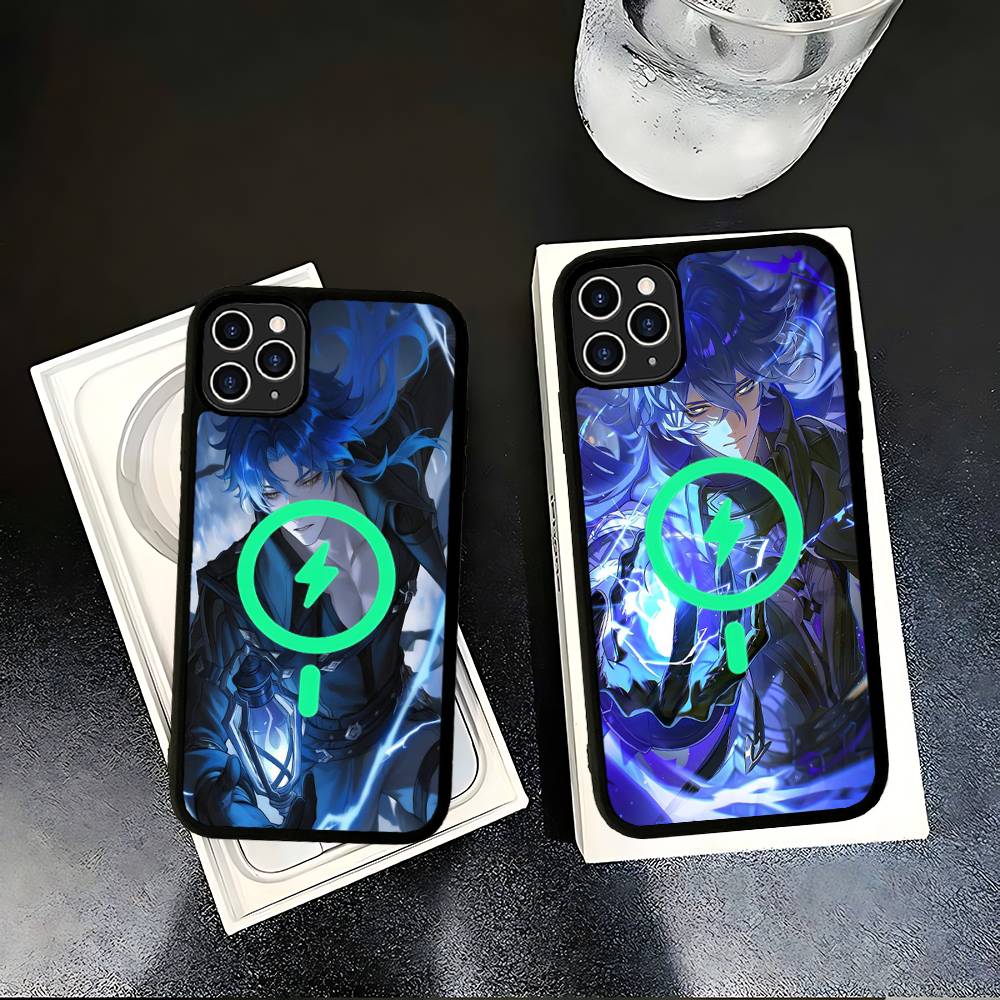 Genshin Impact Flins Magnetic Wireless Phone Case For IPhone 17 16 15 14 13 12 11 Pro Max Plus Mag Phone Cover