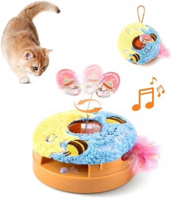 Interactive Donut Cat Toy with Spinning Feather Sensor