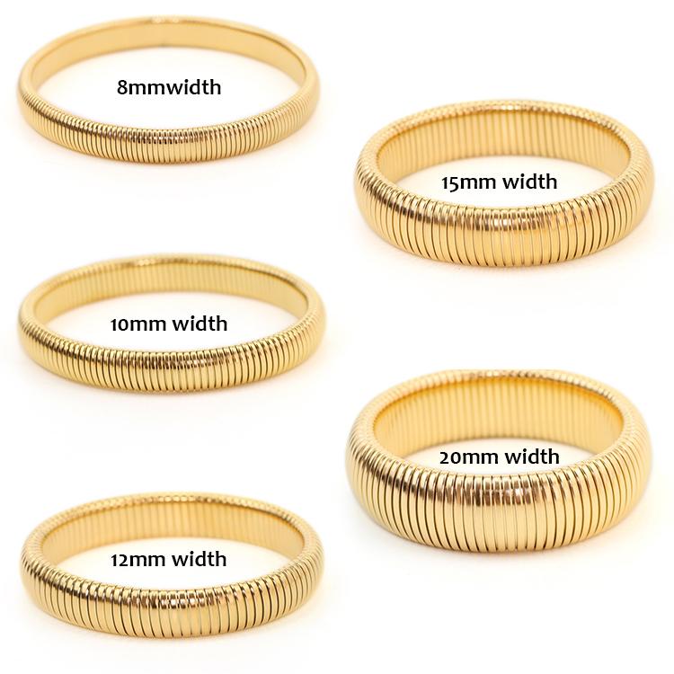Trendy Slip-on Jewelry Texture Flex Bracelet Bangle Stainless Steel Elastic Snake Chain Stretch Bracelets