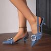 Fashion 2025 High Quality Shoes for Women Slip-on Women's High Heels Fashion Crystal Office and Career New Plus Size Closed Toe Sandals